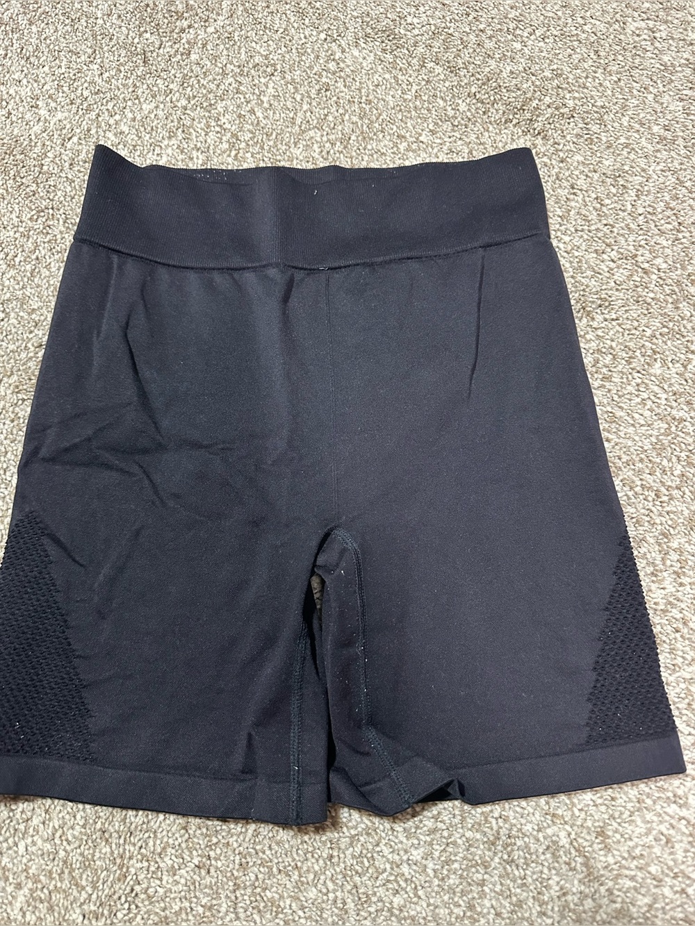 aerie Black High-Rise Seamless Bike Shorts with Vent Panels